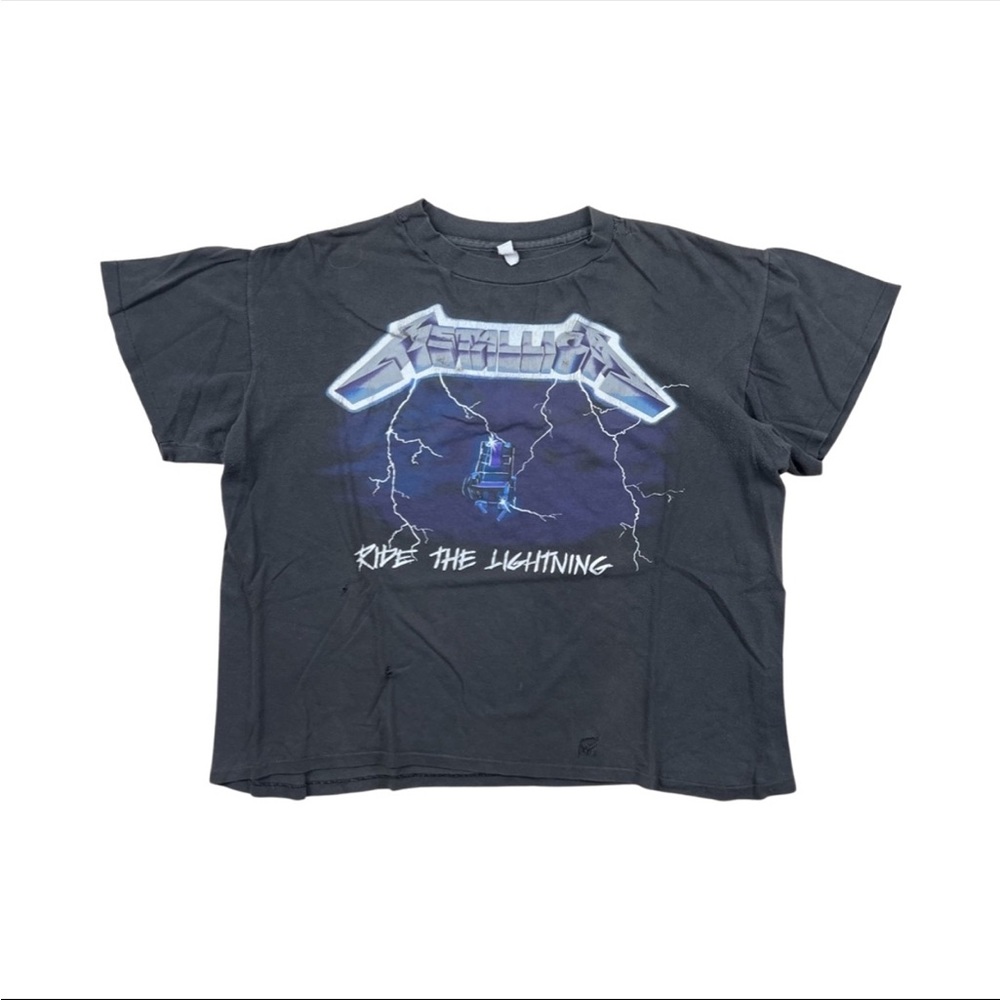 VINTAGE METALICA REVERSIBLE CUT AND CROPPED BAND TEE